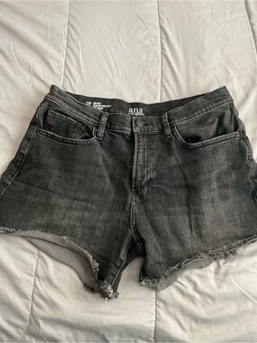 a.n.a Black Washed Frayed-Hem Women's Denim Shorts